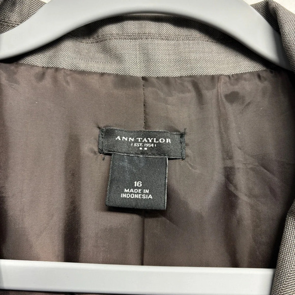 Ann Taylor Blazer Suit Jacket Brown 16 - Picture 4 of 8